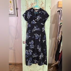 Jody California Navy blue floral maxi dress size tag